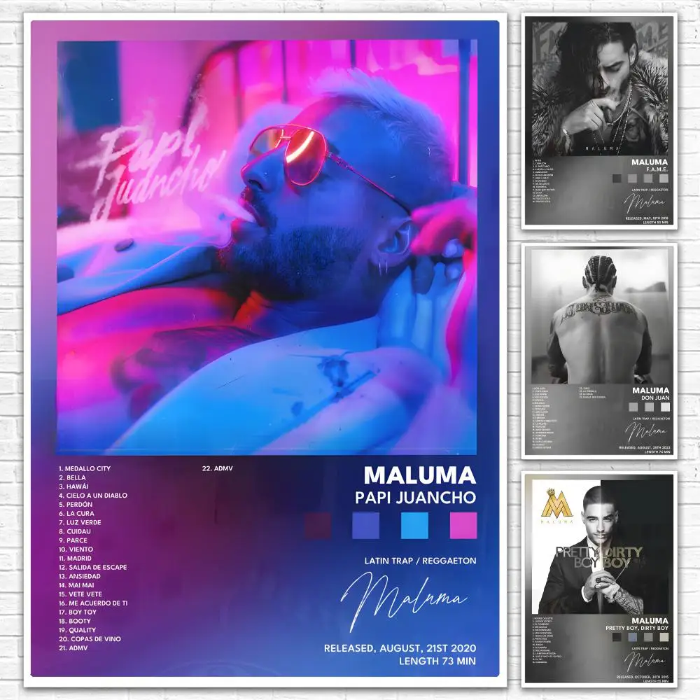 Reggaeton Star M-Maluma Poster All-match HD Waterproof Self-Adhesive Wall Art Sticker For Home Bedroom
