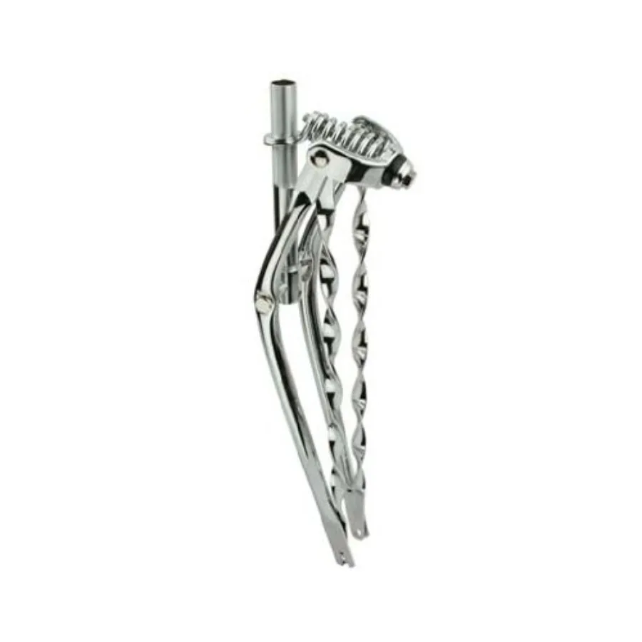 

Классическая пружинная вилка 26, диаметр 1 и плоские витые хромированные стержни, предназначенные для плавного качества езды и повышения долговечности.