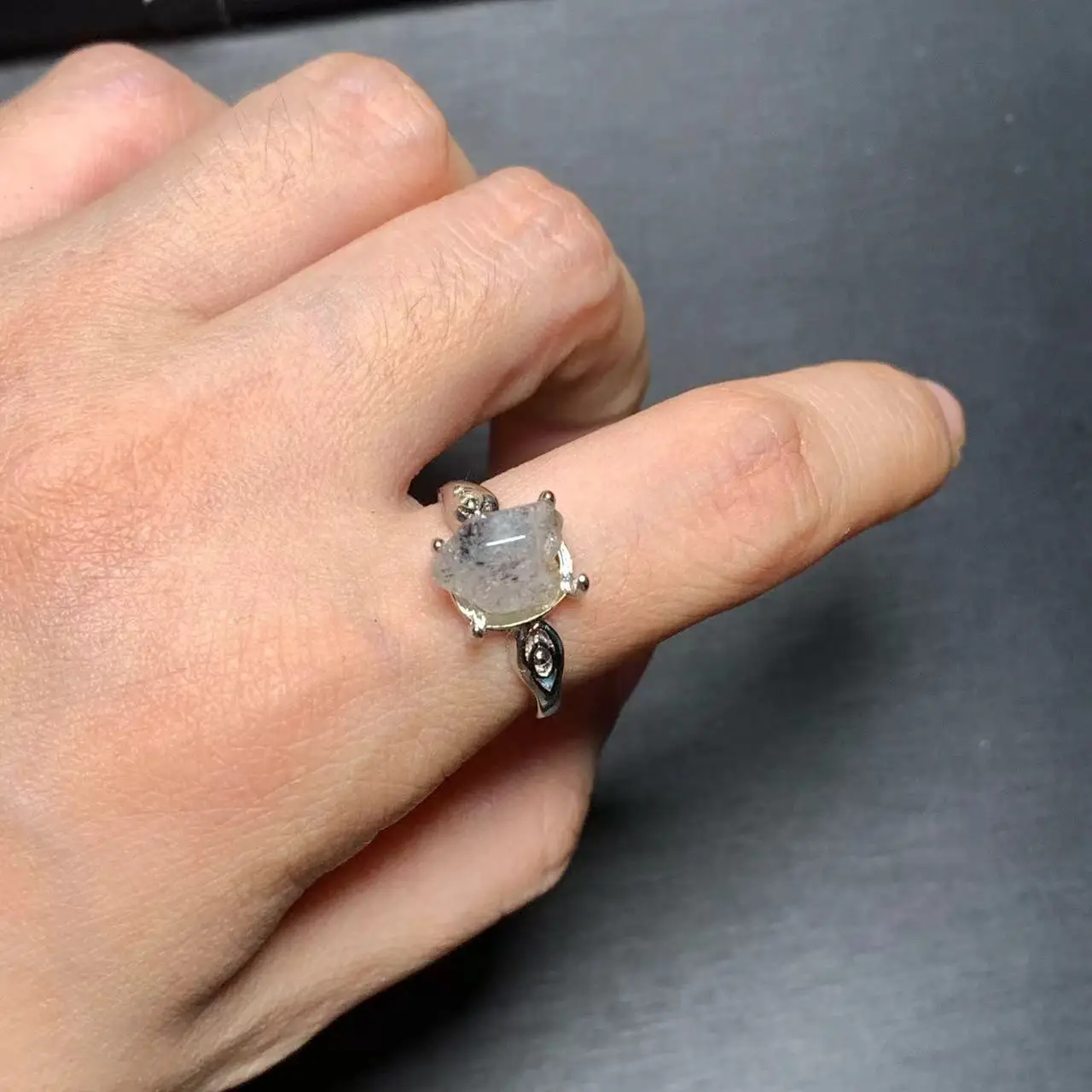 2 pcs ธรรมชาติ Herkimer เพชร Luck หินแหวนหญิงแหวนเครื่องประดับสําหรับของขวัญผู้หญิงขายส่งคุณภาพสูง VINTAGE Fine