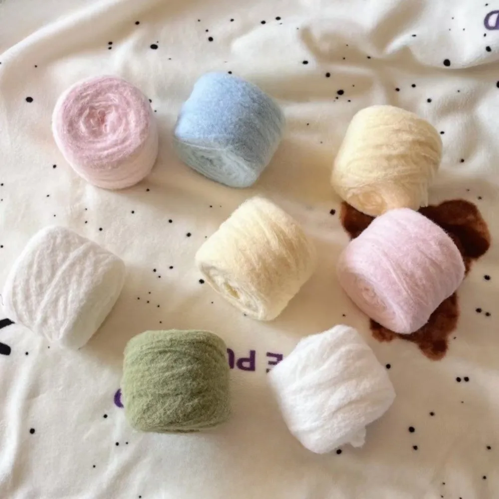 

100 г Новая пушистая мохеровая пряжа: теплая, мягкая, для вязания шарфов, средней толщины, для рукоделия, вязания крючком и ткачества