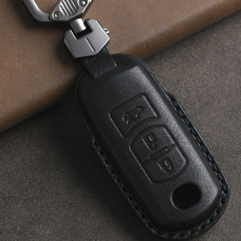 For Mazda Top Layer Cowhide High-end Key Set with All Inclusive Scratch Resistant Business Protective Shell