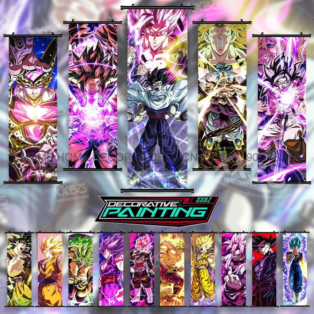 

Dragon Ball Super Posters Son Goku Home Decor Vegeta Scrolls Picture King Cold Wall Art Anime Wallpaper Broly Hanging Painting