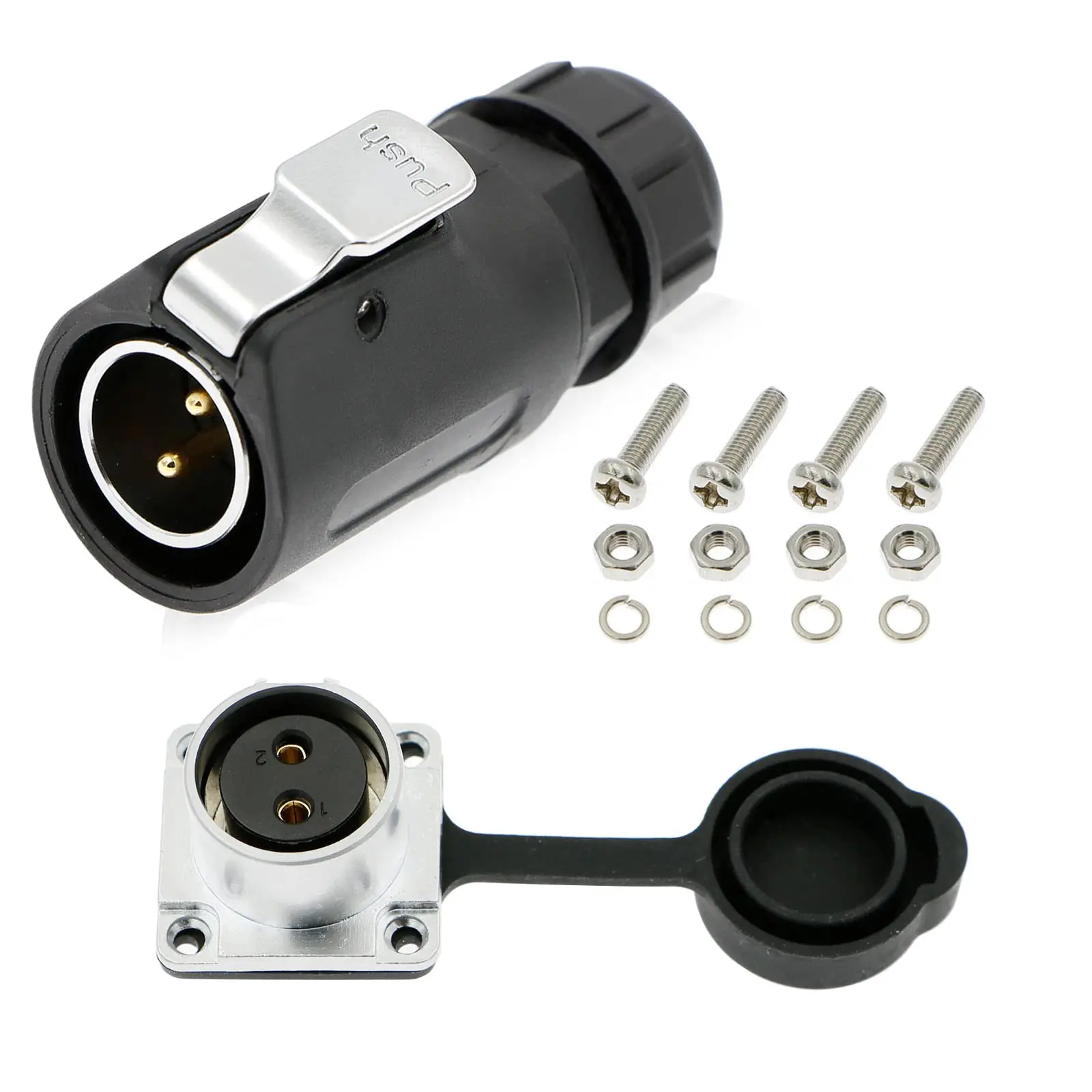 

Alvins XHP20 2 Pin Waterproof Connectors,Male Female Plug Socket Industrial Power Connector for Power Equipment,LED Lighting