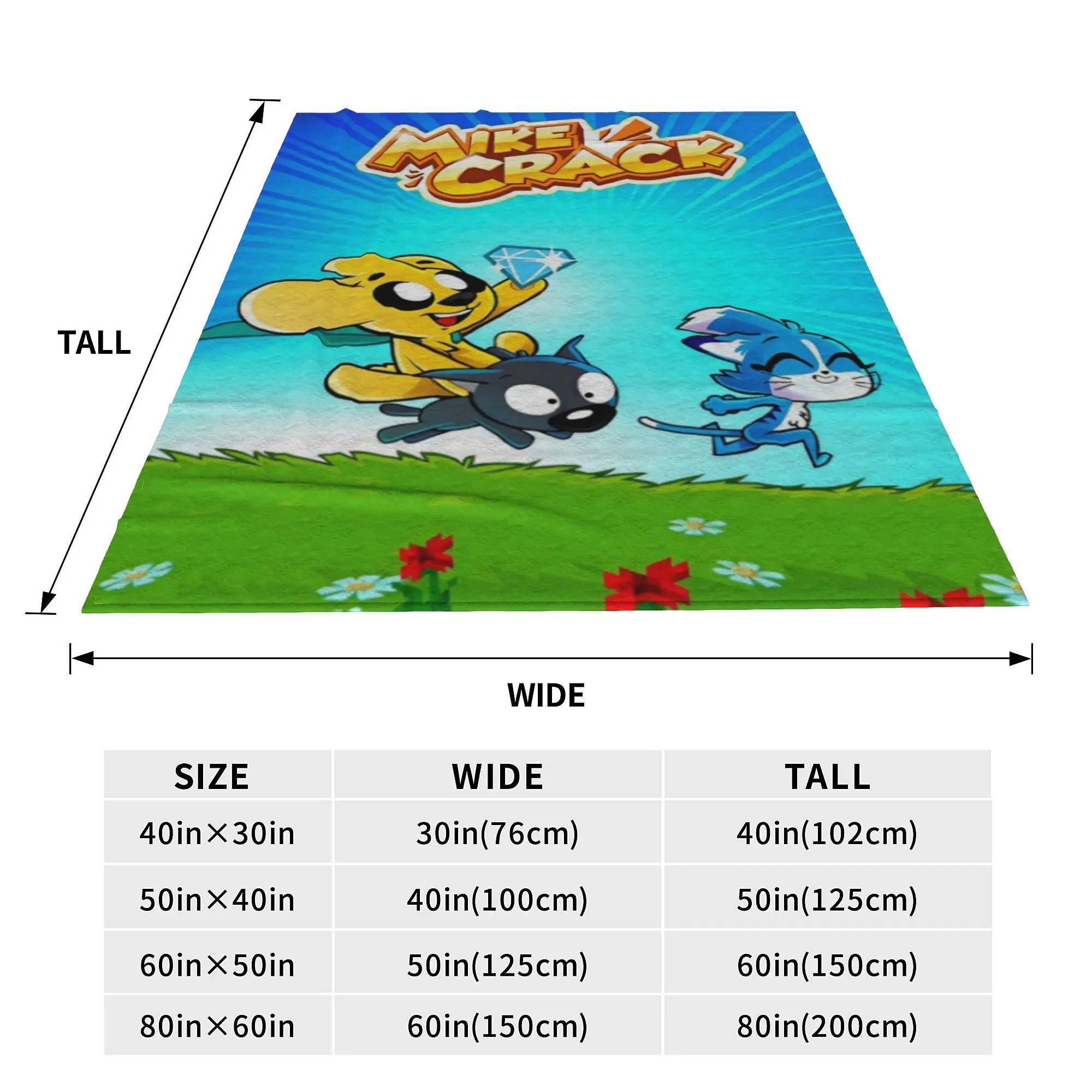 Mike-cracks Game Cartoon Dog Knitted Blankets Fleece Anime Lightweight Thin Throw Blanket for Car Sofa Couch Bedspread