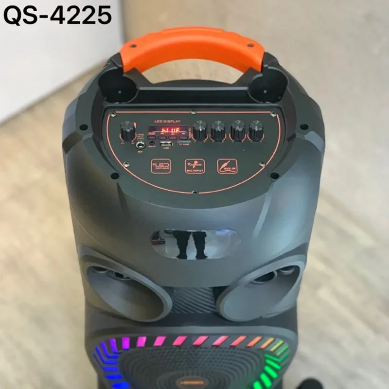 Kimiso QS-4225 Nowy podwójny 8-calowy głośnik tubowy 2000W Wartość szczytowa Duża moc Wielofunkcyjny głośnik Bluetooth Karaoke z pilotem/mikrofonem