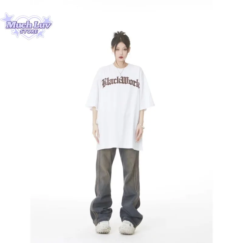

Minimalist Style Gothic Letter Printed T-shirted Men and Women Summer Fashion Casual Comfy Pure Cotton Couple Short Sleeve Top
