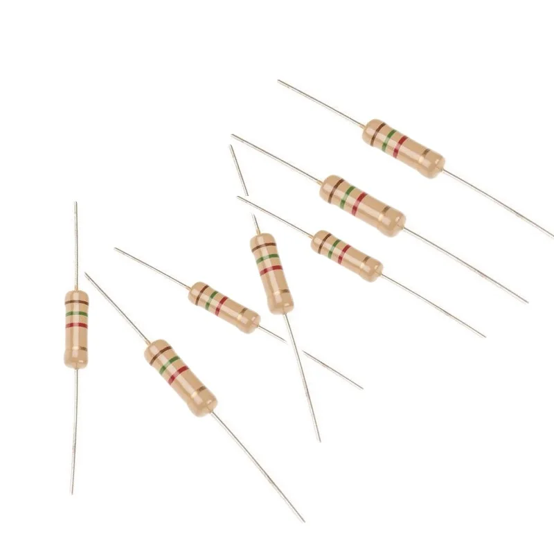 Resistor do filme do carbono, 1W, 2W, 1, 4W, 5%, 0R-10M, 10R, 22, 33, 47, 100, 220, 330, 470, 910, 1K, 1.2K, 1.3K, 18K, 47K, 100K220K, 330K, 1, 100 PCes M 10Mohm