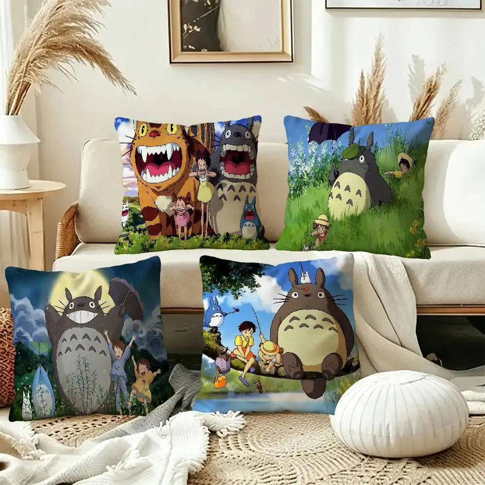 Cartoon T-Totoro Pillow Anime Pillow Sofa Bed Head Pillow Cover Cushion Cover 45x45 cm Fashion