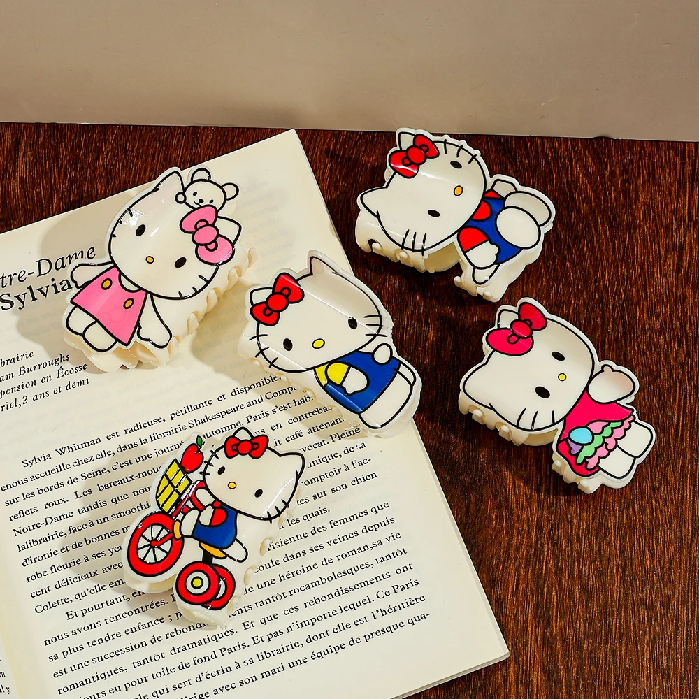 Sanrio Kitty Haarspange, dekorativer Haarschmuck, täglich, praktisch, Haarklammern, Haarfixierung, Kopfbedeckung, süßer süßer Haarschmuck