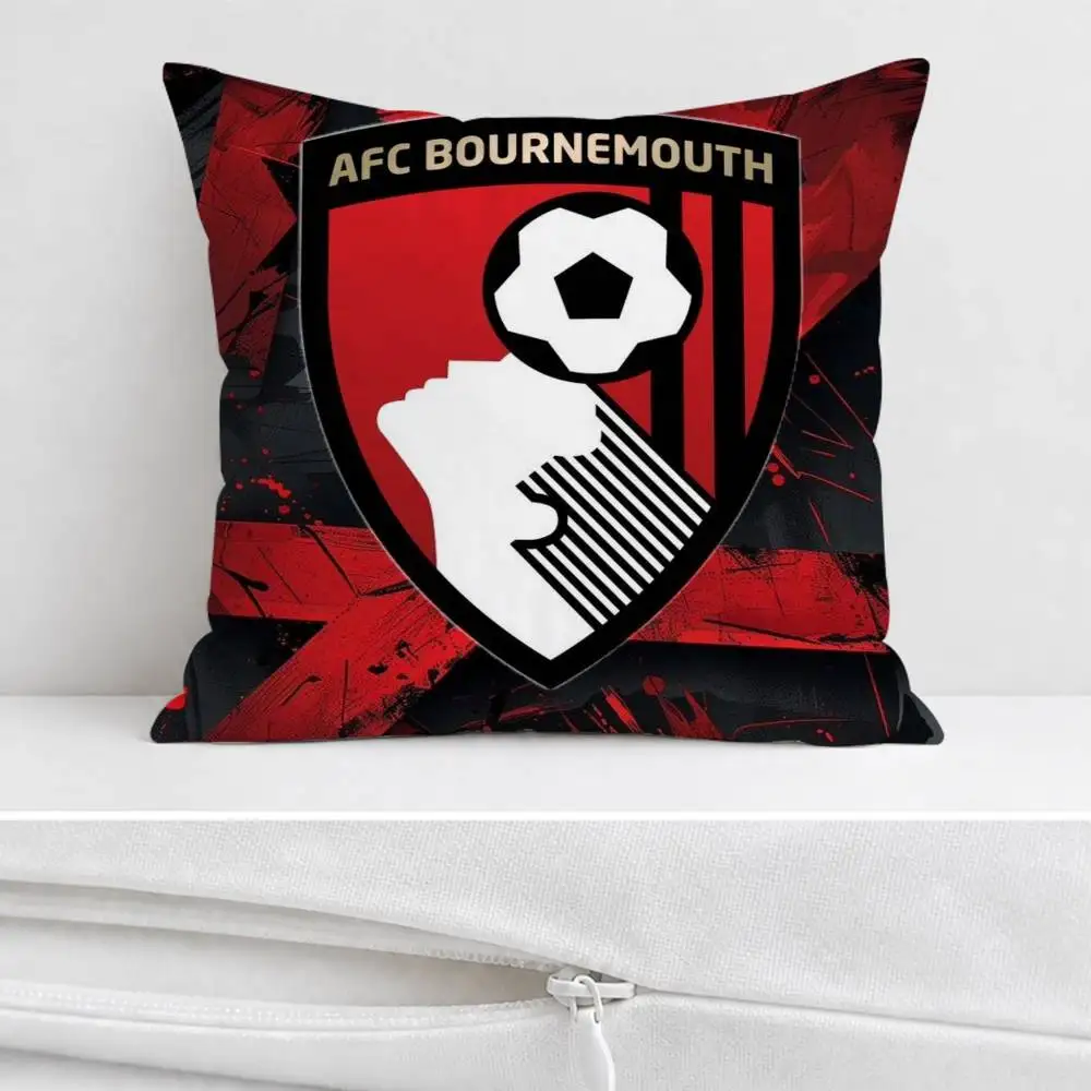 A-AFC B-Bournemouth Club Badge  Double-sided Printed Square Decorative Cushion Cover for Sofa Living Room Home Decor