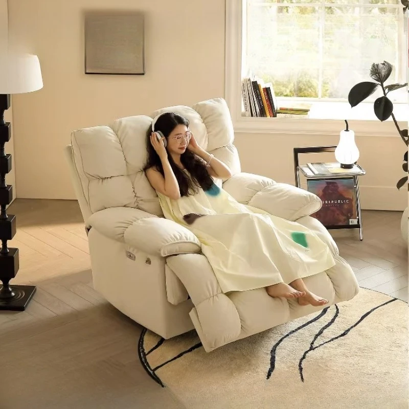 

Cloud single sofa electric lazy multi-functional leisure rocking rotating recliner can lie down and sleep big puffs