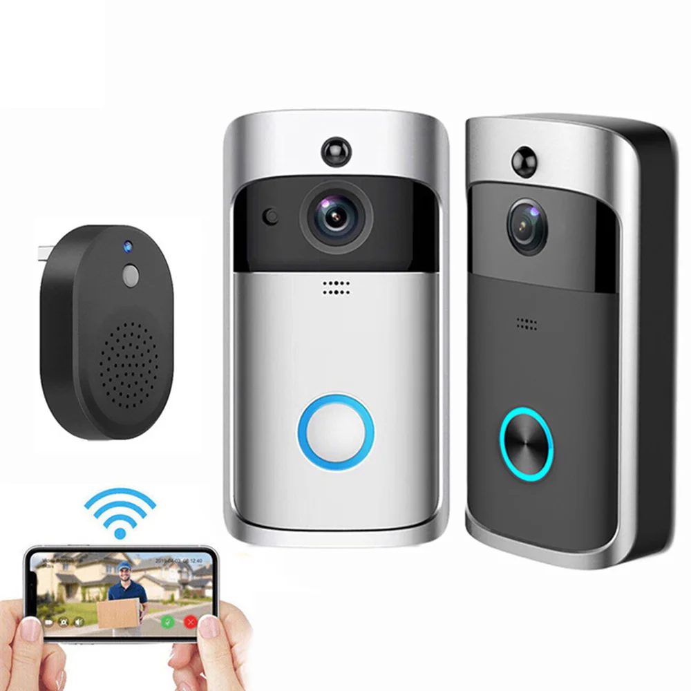 V5 Video Doorbell Smart Wireless WiFi Security Door Bell Visual 720P HD Remote Home Monitor Night Vision Intercom Door Phone