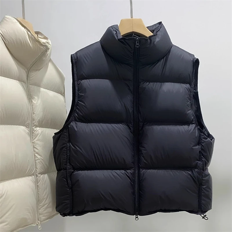 

Winter new women's stand collar thick warm down vest 2025 high quality fashion simple versatile casual loose bread coat