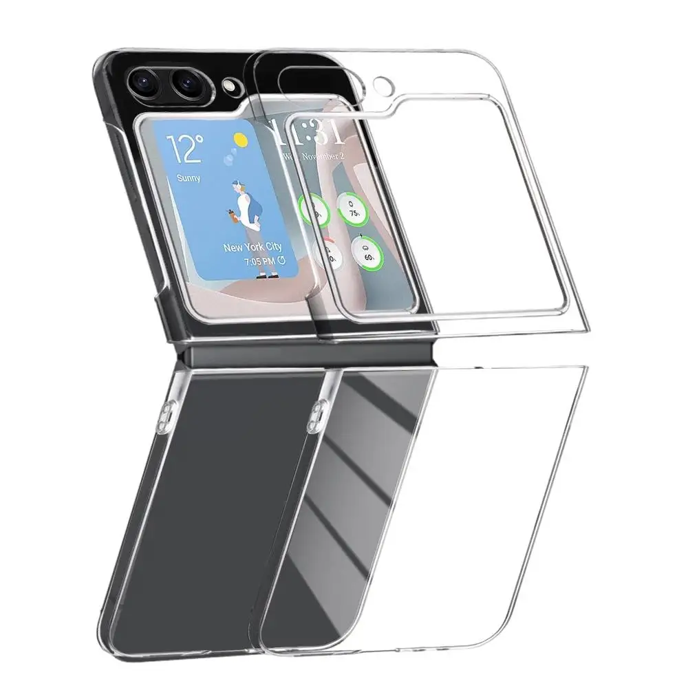 Case For Samsung Galaxy Z Flip 5 6 Flip5 Flip6 Transparent Case Hard PC Bumper Back Cover For Samsung Z Flip 5/6 5G Accessories