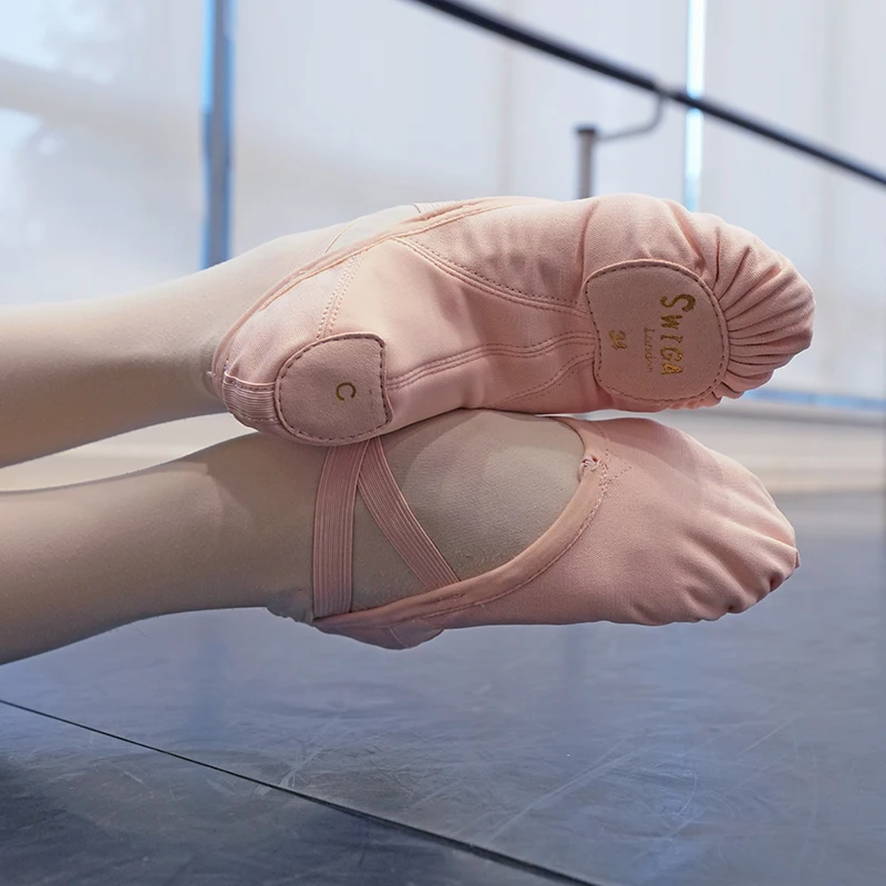 Swiga-zapatillas de Ballet de lona Pro Arch para mujer