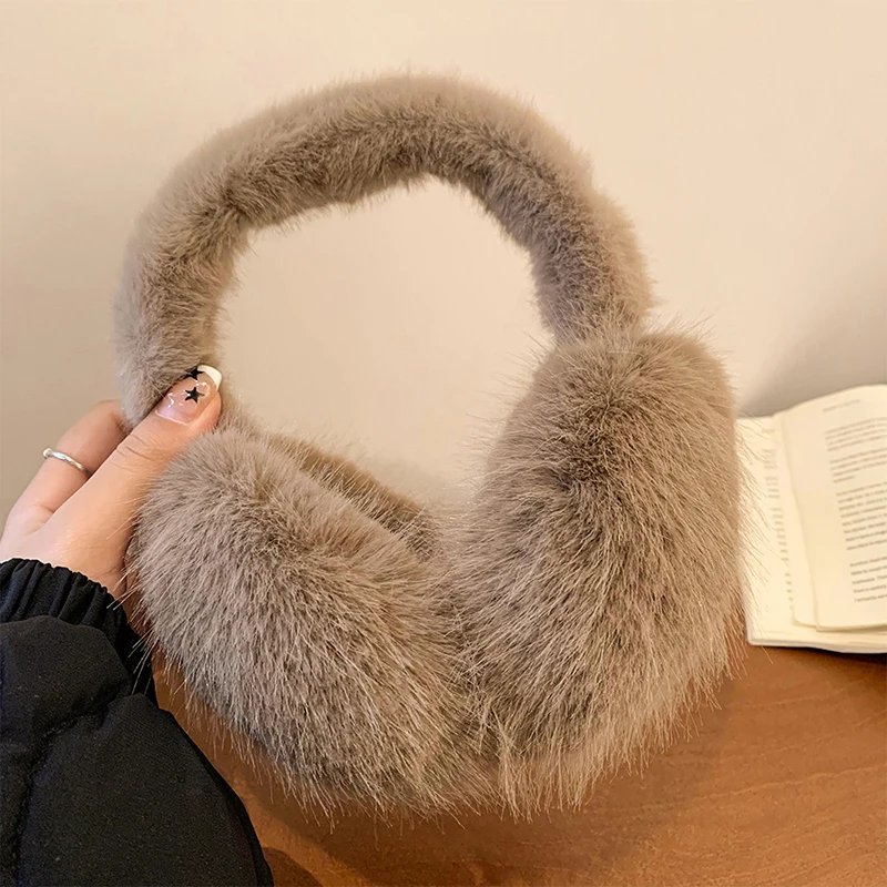 Solid Color Soft Plush Ear Warmer Winter Warm Earmuffs Fashion Ear Cover Outdoor Cold Protection Ear-Muffs Folding Earflap