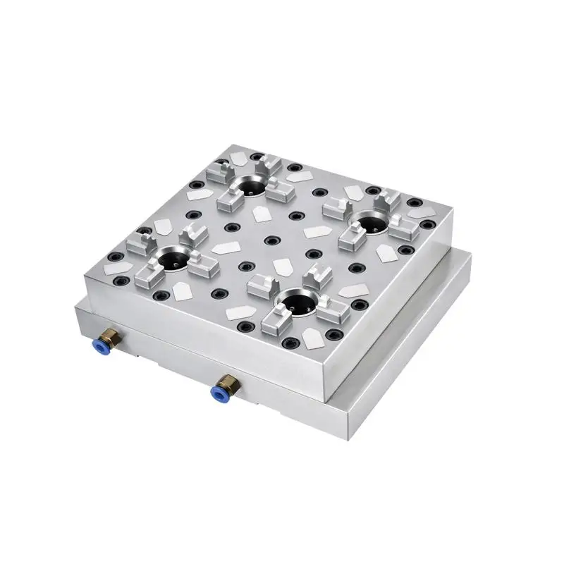 

Small engraving machine precision copper clamp cnc9 in one chuck 6 jig 3r pneumatic 4 station base