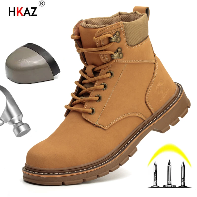 High Top Work Safety Shoes For Men Women Indestructible Work boots Steel Toe Shoes Anti-puncture Safety Protective Shoes