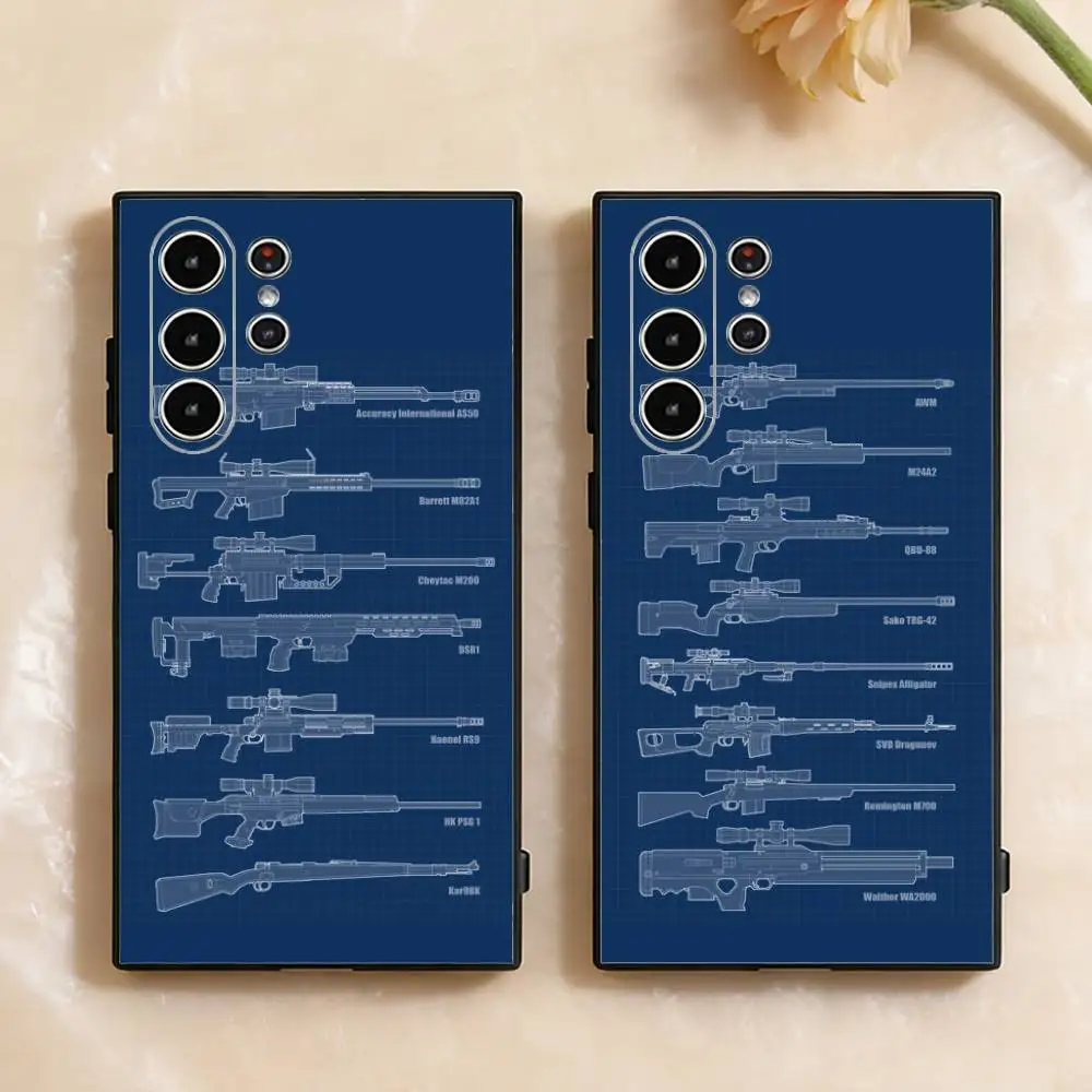 

AS50 AWM Sniper Rifle Phone Case for Samsung Galaxy S26 S25 S24 S23 S22 S21 Ultra Plus FE Cover