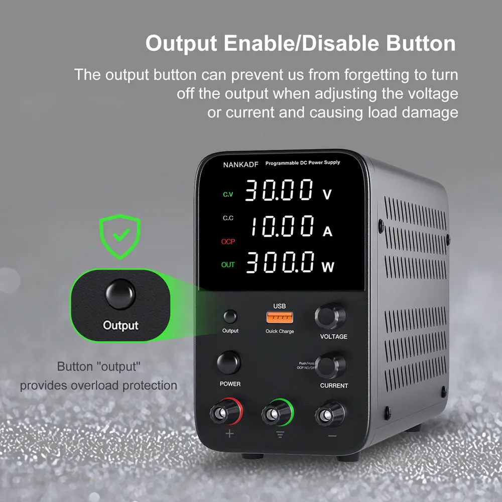 Wanptek Adjustable DC power supply LED Digital Lab Bench Power Source Stabilized Power Supply Voltage Regulator Switch 30V 10A5A