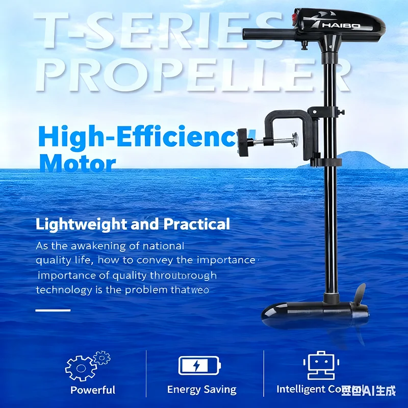 T18 12V Mini Electric Outboard Motor 25LBS Thrust for Small Inflatable Boat Portable Quick Release Design IP67