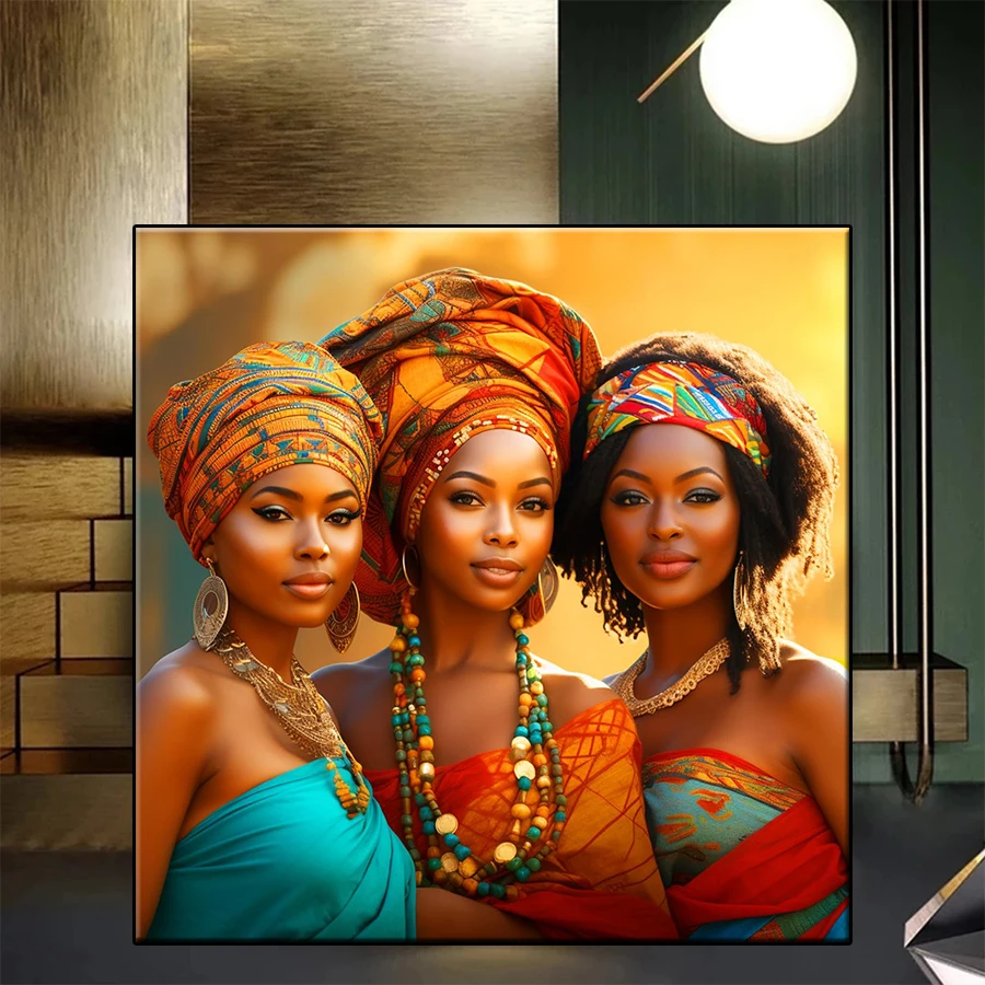 

Diamond Painting Kit New Beautiful African Black Women's Art Embroidery Mosaic 5D Full Drill Diamond Cross Stitch Home Decor