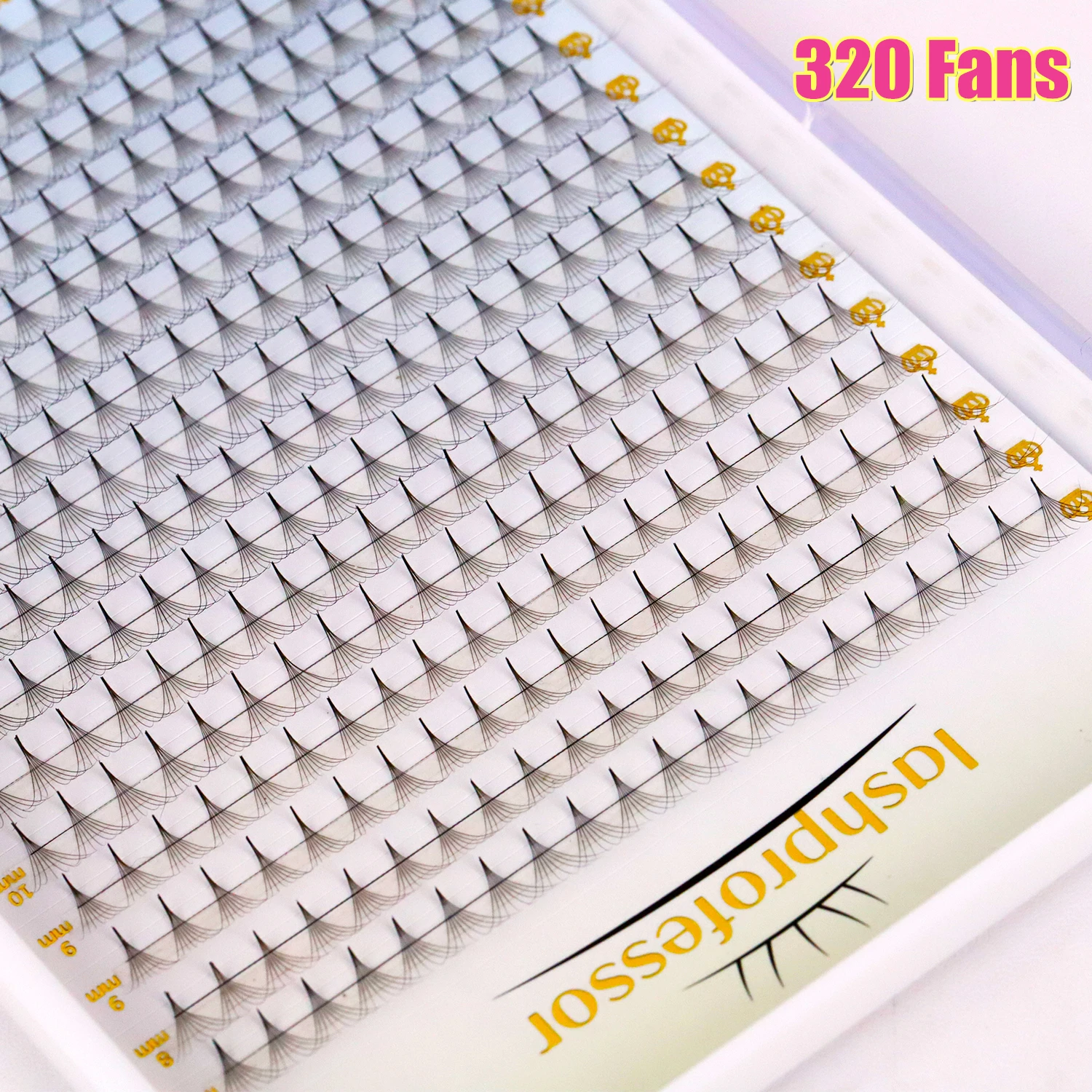 Lashprofessor Pointy Base Premade Russian Volume Fans 5D 6D 8D 10D 12D 14D Lashes Extension 320 Fans False Mink Eyelashes