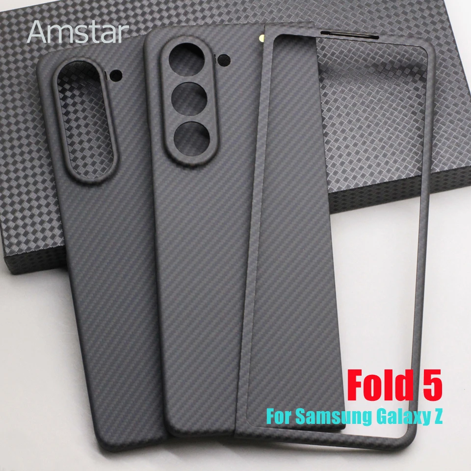 

Amstar Pure Carbon Fiber Phone Case for Galaxy Z Fold 5 Cases Premium Aramid Fiber Ultra-thin Z Fold 5 Foldable Cover