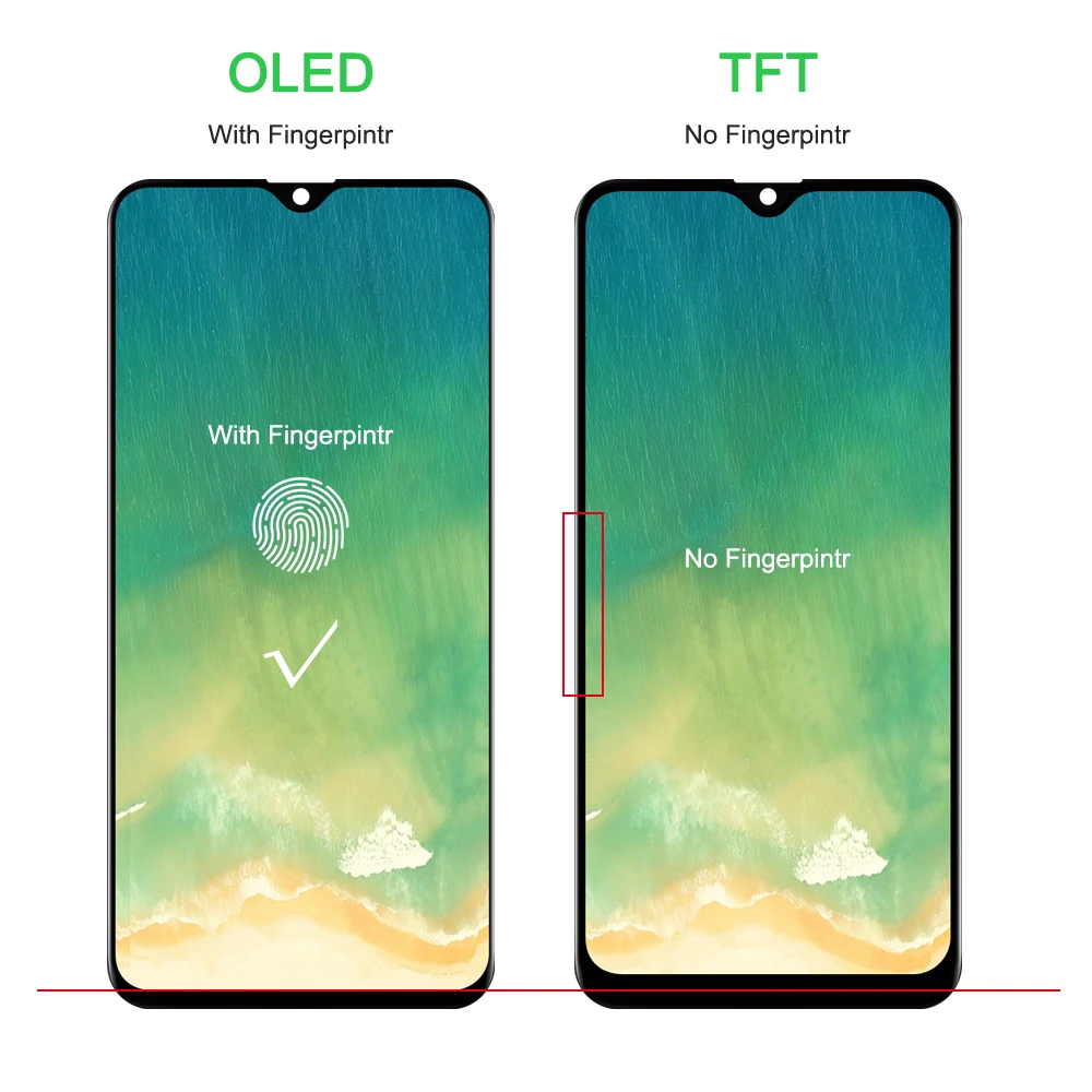 OLED/TFT For OPPO Reno4 lite LCD Display Touch Screen Digitizer Assembly for Oppo Reno4 lite CPH2125 LCD Replacement