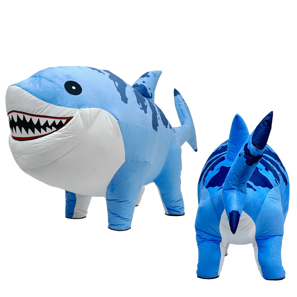 

Inflatable Four Legged Shark Costume Mascot Adult Character Cosplay Marine Animals Halloween Beach Party Event Plush Suit
