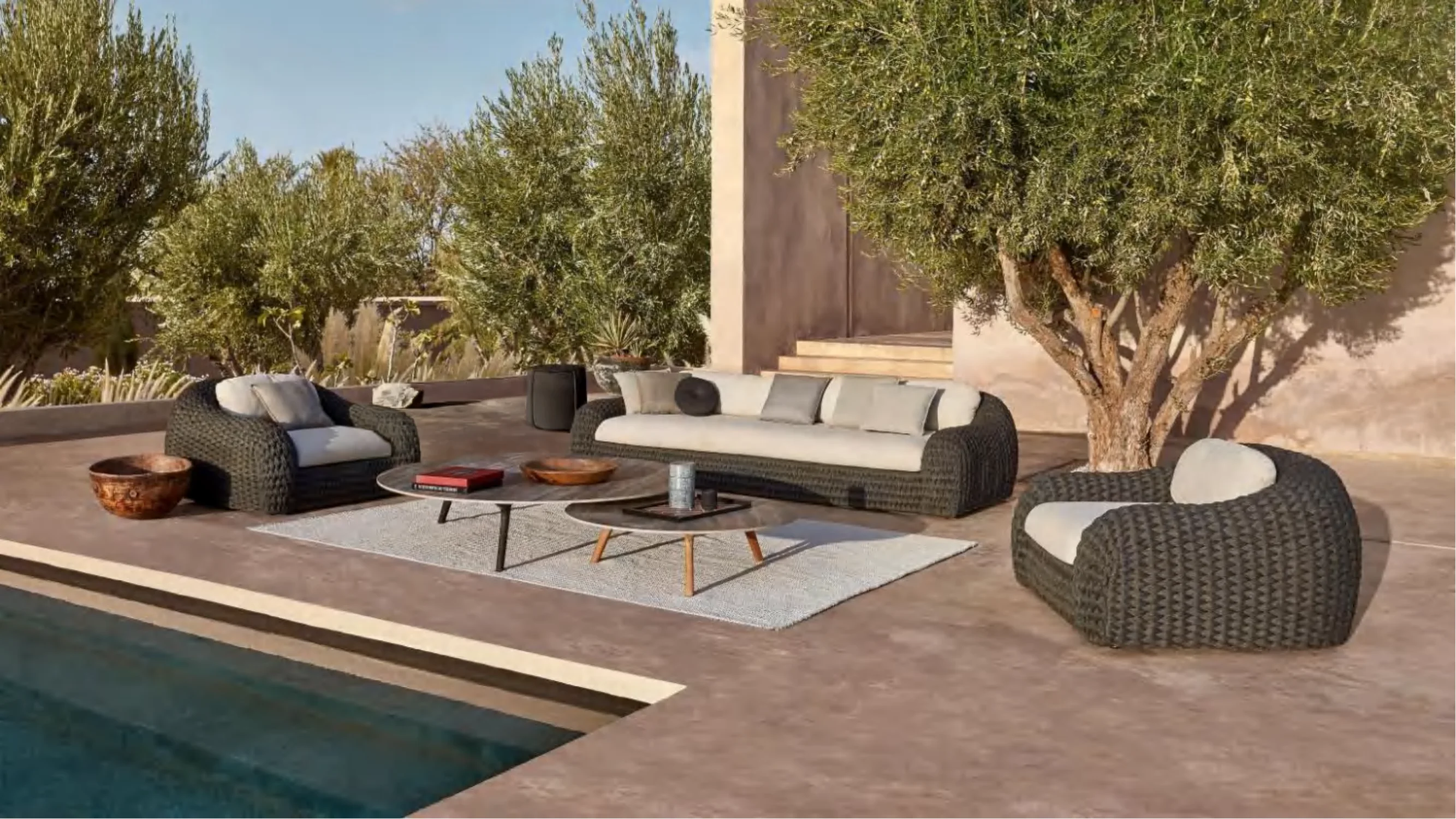 

Набор мебели для патио на открытом воздухе, минималистичная мебель для балкона, набор для патио для отдыха на открытом воздухе, веревочные садовые наборы, металлические садовые диваны