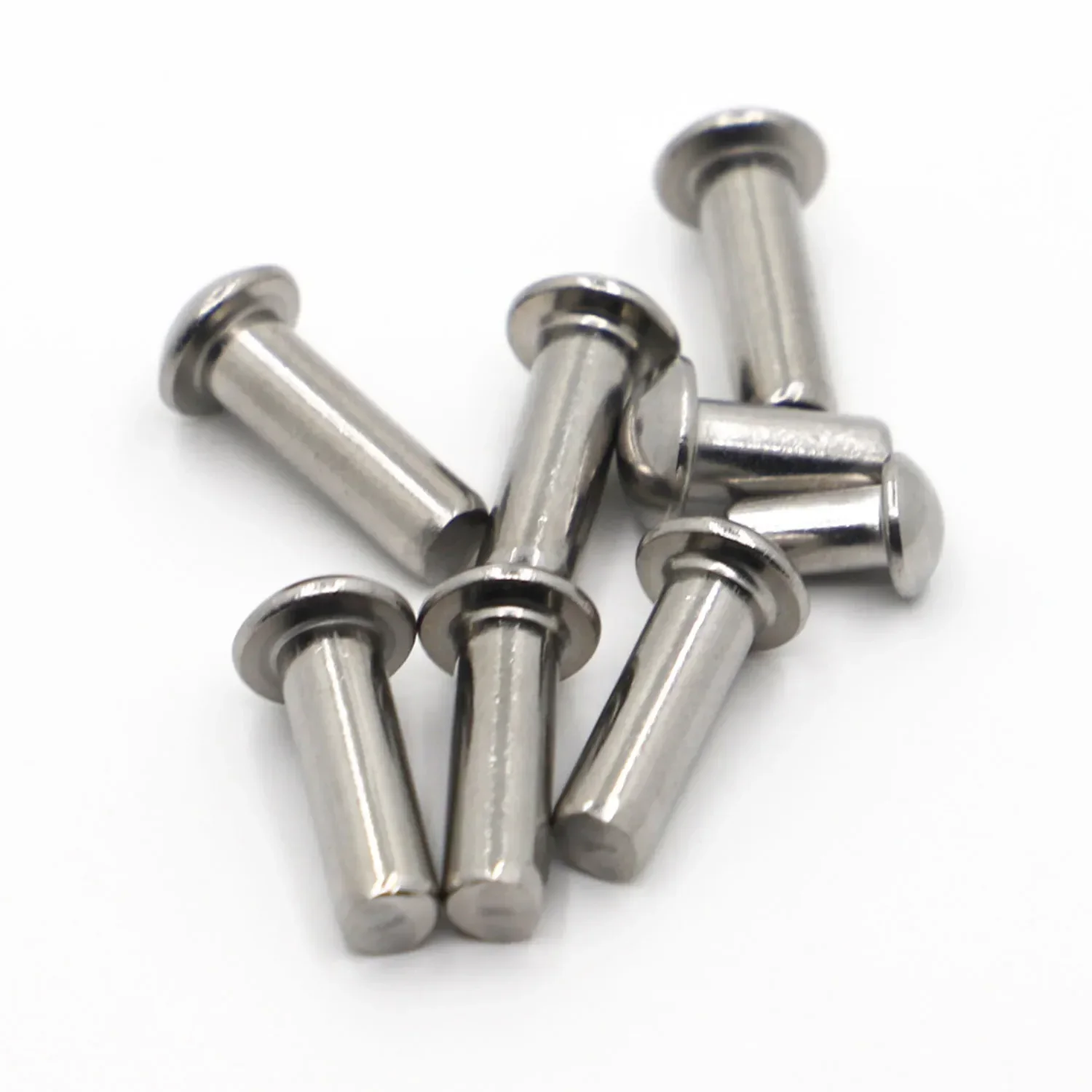 10-50pcs M0.8 M1 M1.2 M1.4 M1.6 M2 M2.5 M3 M4 M5 M6 304 Stainless Steel Solid Round Head Rivet Alloy Self-plugging Rivet GB867