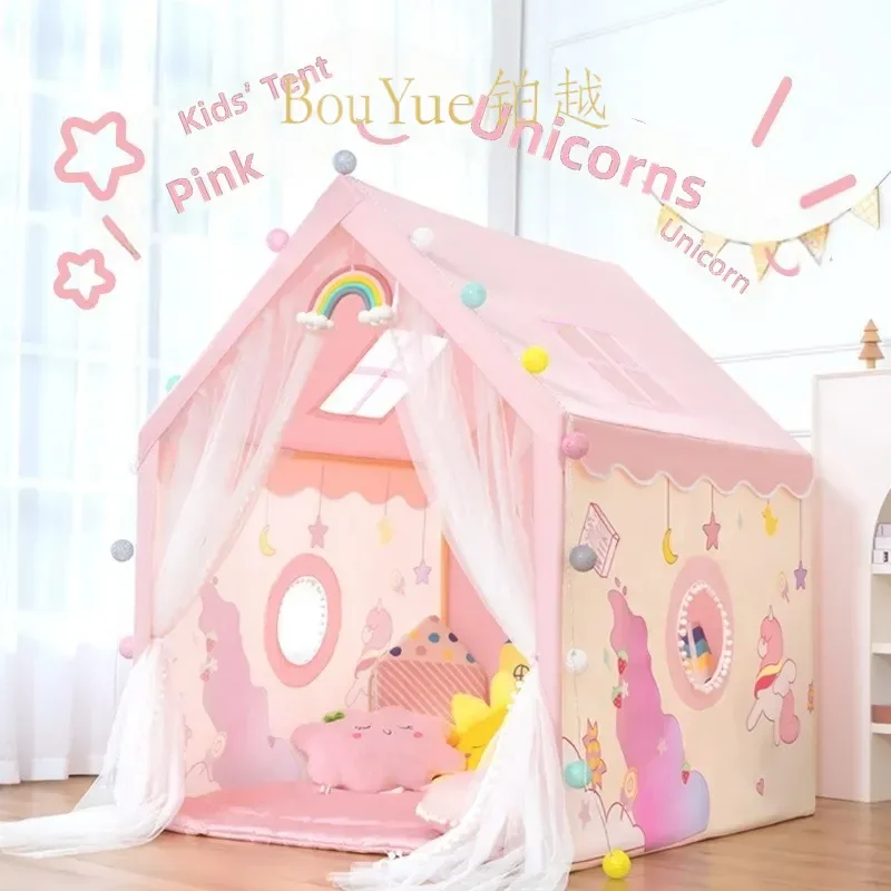 Kids Indoor Play Tent Castle Princess House Breathable Sleeping Toy for Boys Girls Large Baby Room Decor