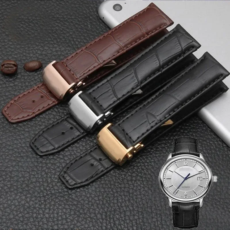 Genuine Leather Watch strap for MAURICE LACROIX Eliros watchband First layer calfskin cow leather band 20mm 22mm folding buckle