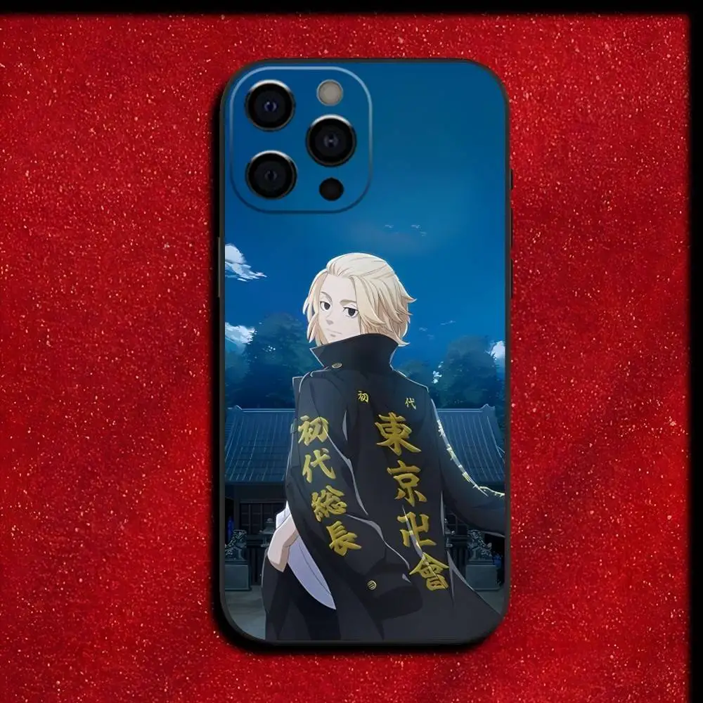 Tokyo Sano Revengers Manjiro coque de téléphone pour iPhone 17,16,15,14,13,12,11,Pro,Max,Plus,E,SE4,Air,Mini couverture noire