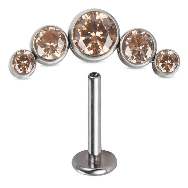 G23 Titanium Ear Studs with CZ Stones
