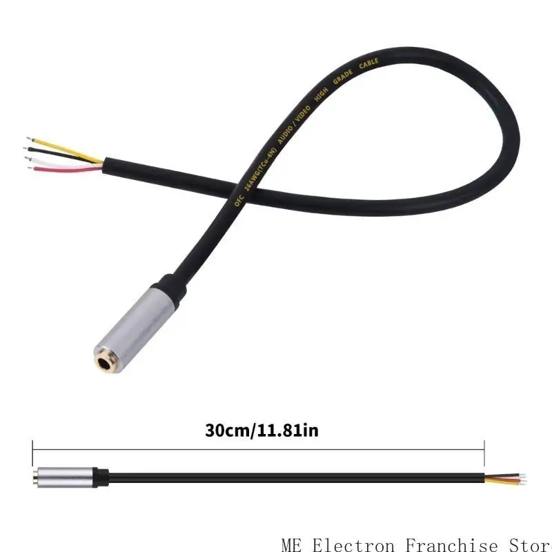 T5EA 3.5mm雌プラグからTRRSステレオベアワイヤー聴覚コードイヤホンマイク用