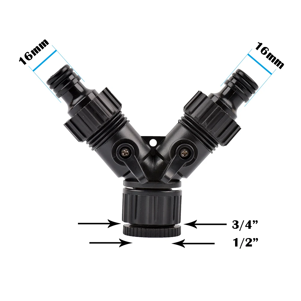 1/2 3/4 calowy gwint 2-drożny rozdzielacz węża ogrodowego kran ogrodowy rozdzielacz złącza nawadniającego typu Y do kran na zewnątrz