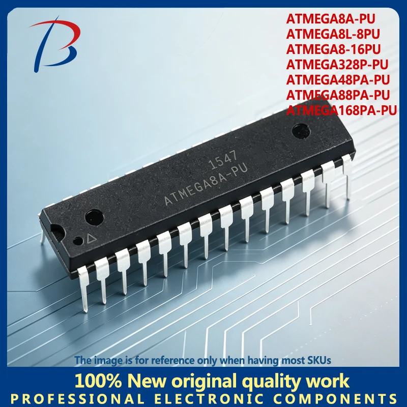 2PCS ATMEGA8A-PU ATMEGA8L-8PU ATMEGA48PA-PU ATMEGA88PA-PU ATMEGA168PA-PU Plug in Package DIP28 Flash Microcontroller