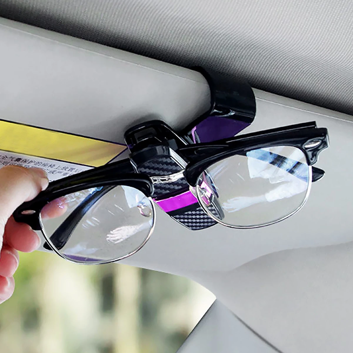 

4pcs Car Visor Glasses Holder Sun Visor Sunglasses Clip Auto Fastener Storage For Sunglasses Tickets Scratch Resistant Compact