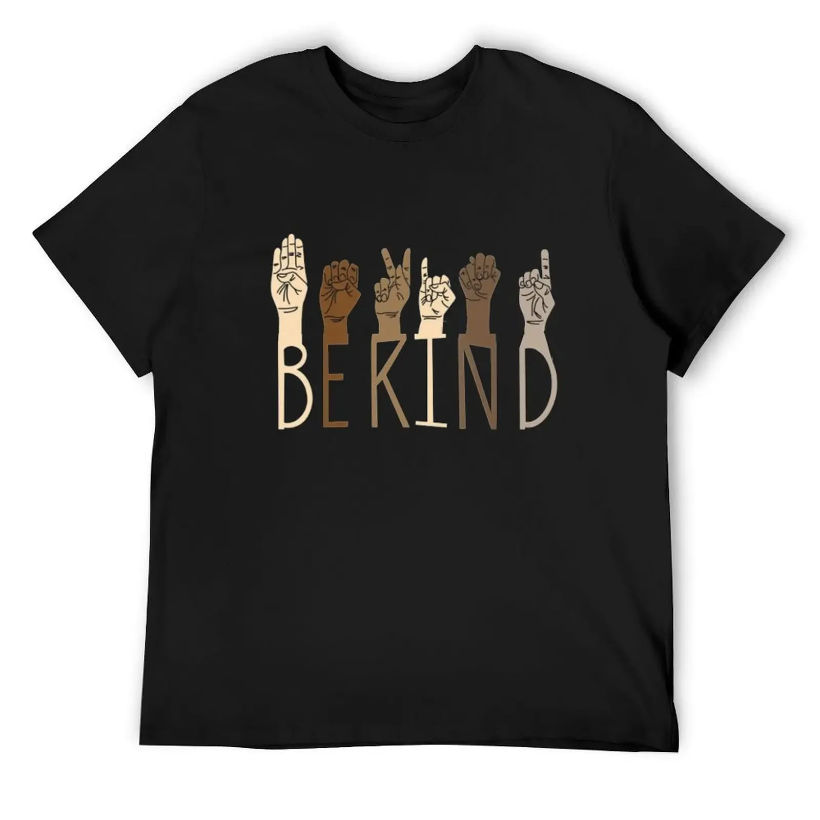 be kind hand sign language teachers Interpreter ASL T-Shirt custom t shirt summer top tees Short sleeve tee men