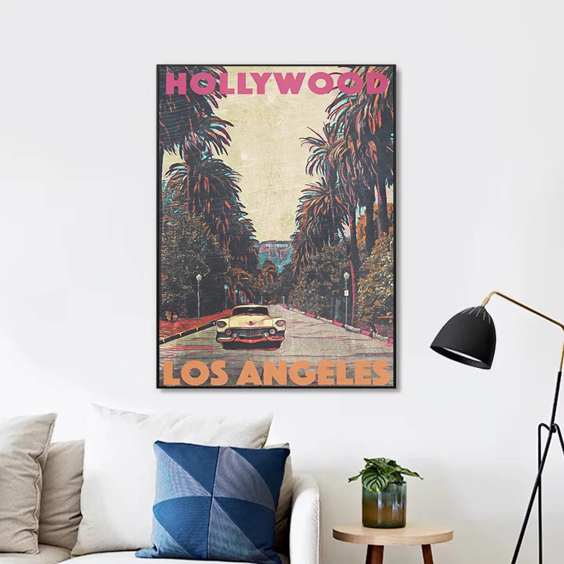 خمر مدينة السفر سان فرانسيسكو أوكلاند طبيعة المشهد المشارك حائط لوح رسم الفن صور ديكور المنزل النوم غرفة نوم #4