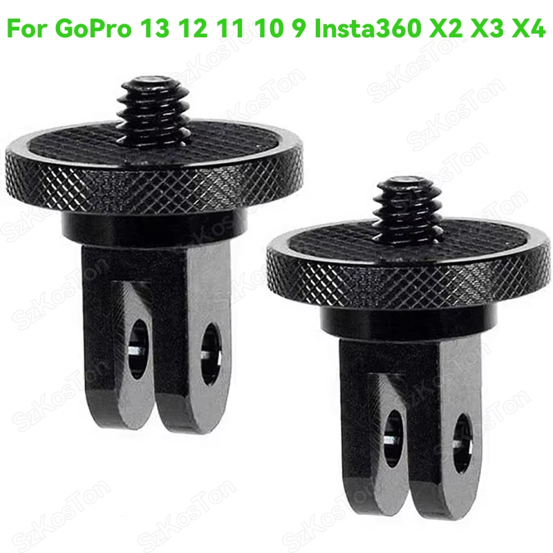 Adaptor Tripod sekrup 1/4 inci, dudukan putar 360 untuk Go Pro 13 12 11 10 9 8 Insta360 satu X2 X3 X4 DJI aksesori kamera