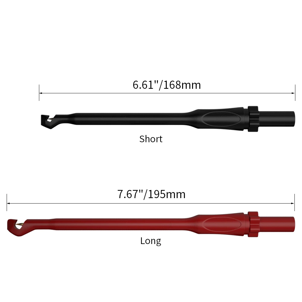 JZDZ 2pcs Test Probe Clip Não-Destrutivo Wire-Piercing Back Probe Pins 4MM Jack Puncture Test Hook Tool Vermelho Preto J.30036