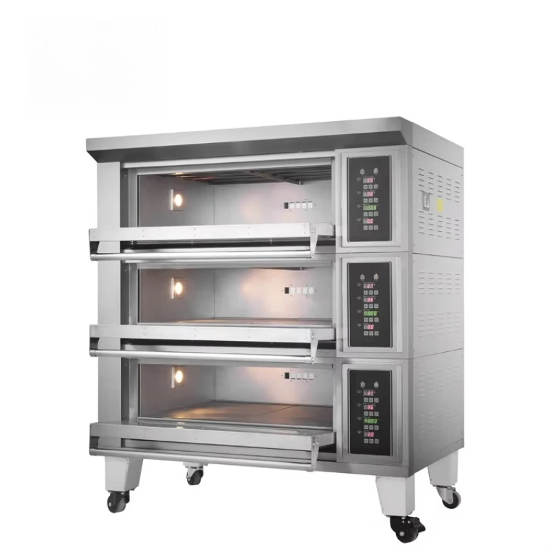 Customized Electric Deck Oven 1 Deck 2 Trays Stainless Steel Commercial Kitchen Baking Bread Cake Oven Factory Wholesale Price