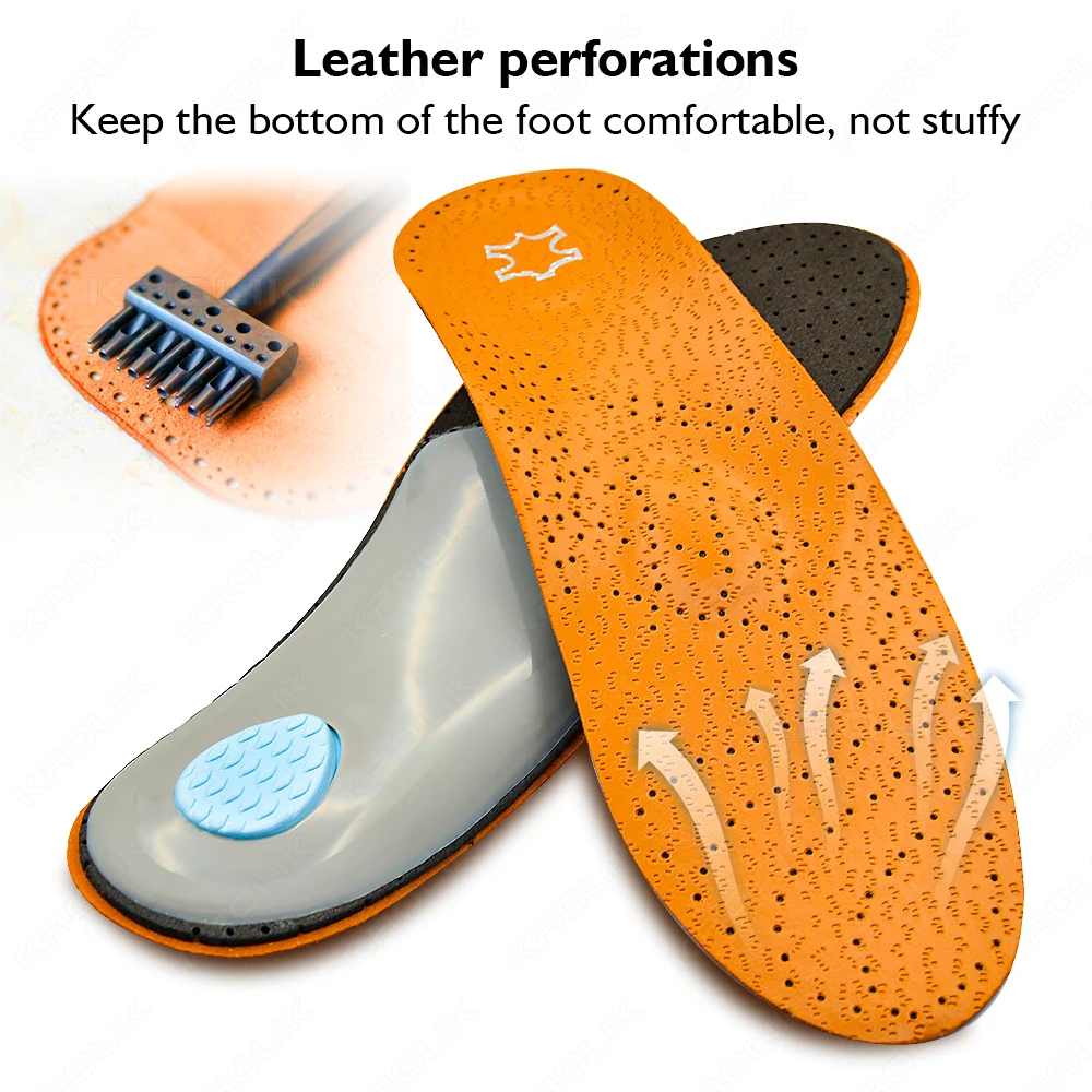 Pronator Foot Shoes Leather Orthotic Insoles Flat Feet High Arch Support Orthopedic Shoes Sole Fit In O/X Leg Corrected Insert