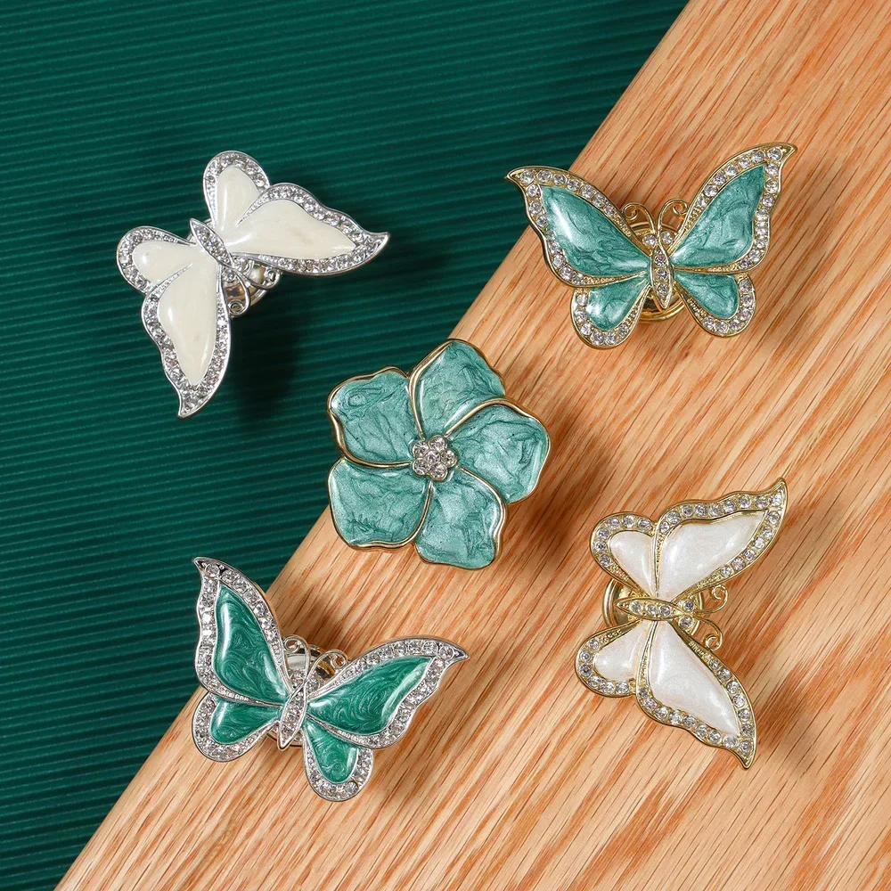 Butterfly Zinc Dresser Handles for Novelty Knobs Furniture Cupboard Flower Drawer Knobs Kitchen Bookcase Handle Cabinet Handle