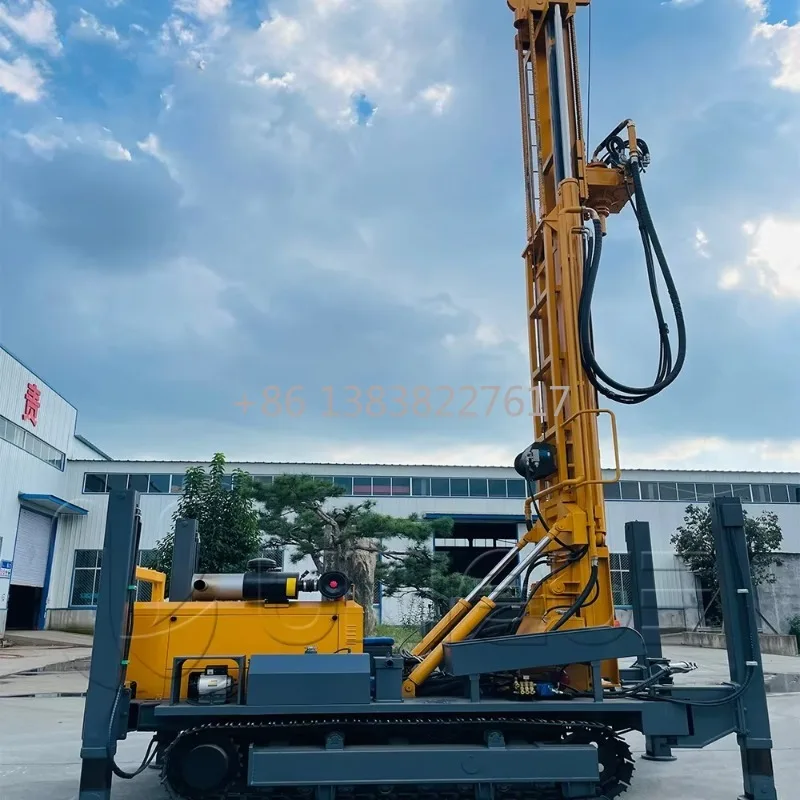Hydraulic Crawler Mounted Water Well Drilling Rig, 200m Deep Portable Machine