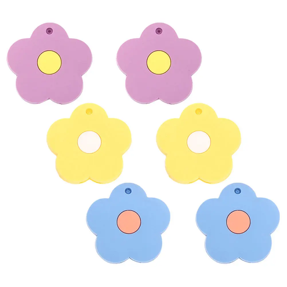 6Pcs Lightweight Silicone Key Covers Caps with Flower Design for Keys Protection Scratch Proof Decorative Key Protectors