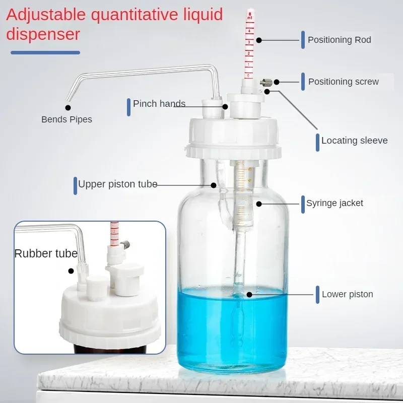 موزع سائل كمي زجاجي قابل للتعديل ماصات استخلاص سائل 250 مل 500 مل 1000 مل زجاجات بنية بيضاء #3